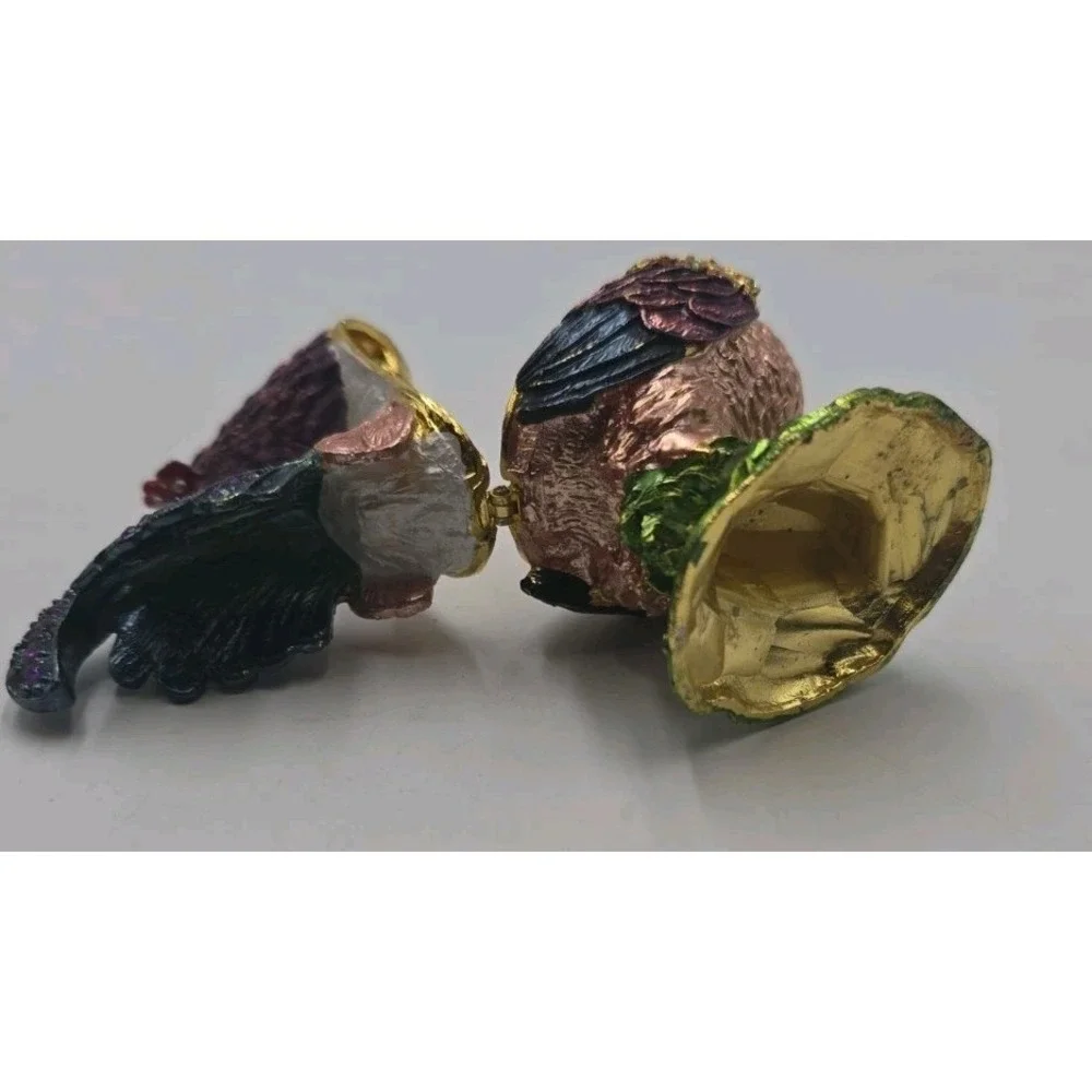Leonardo Collection Hand Painted Enamel Rooster Trinket Box, Hinged Jewelry